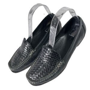 Black Woven Loafers